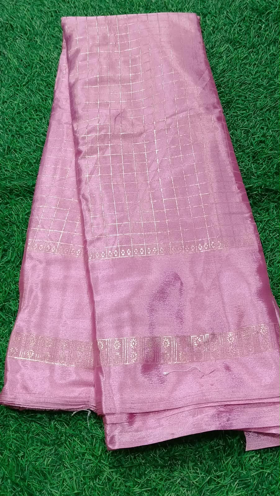 SJ135CHECKED PATTERN GRAP SILK SAREE WITH ZARI PATTERN